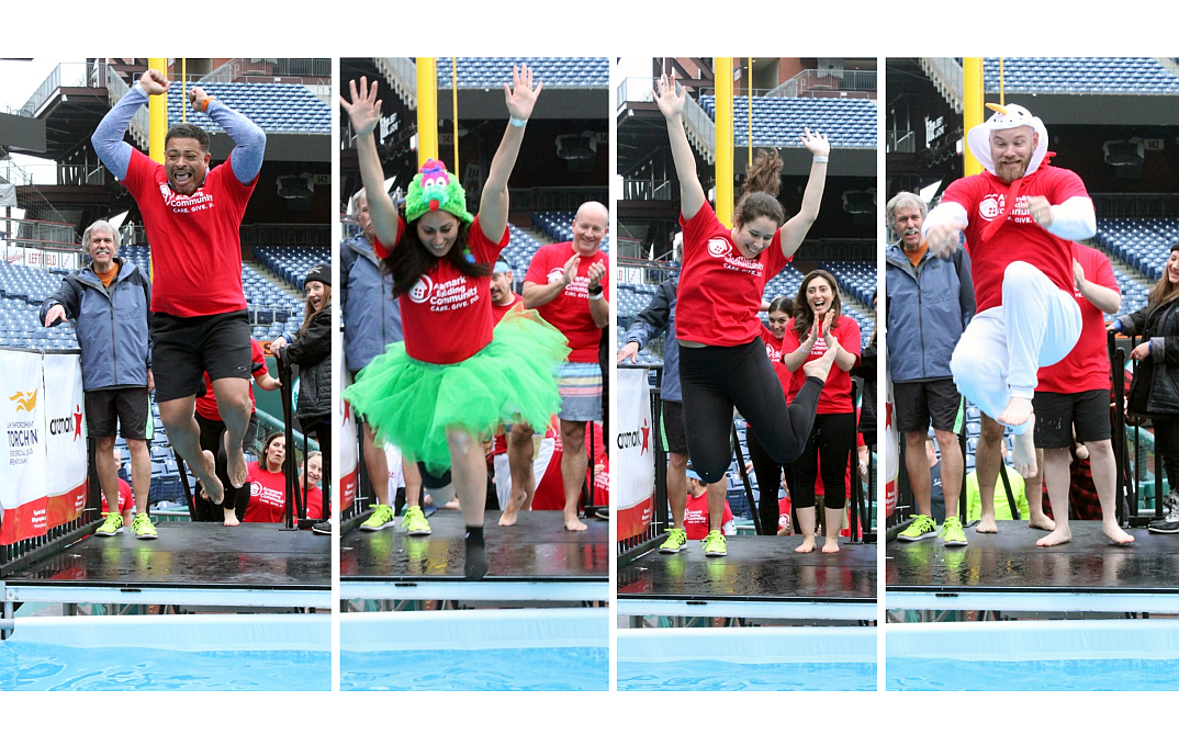 4 Aramark employees taking the Polar Plunge for Special Olympics